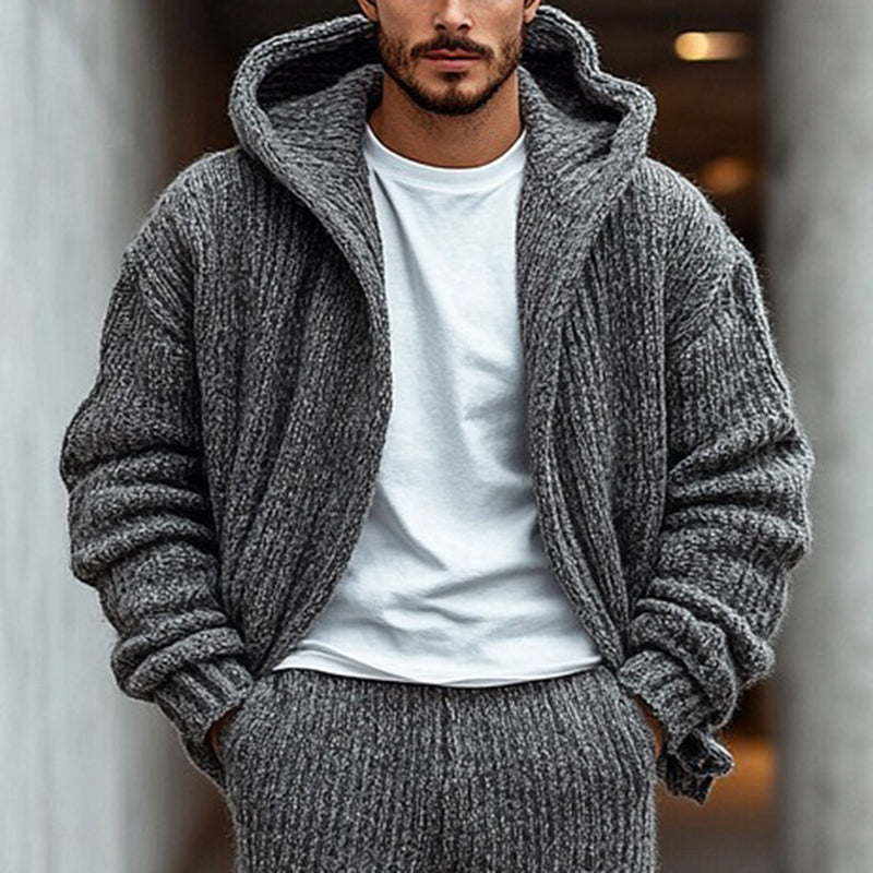 Men'S Vintage Jacquard Chunky Knit Cardigan Sweater artswardrobe