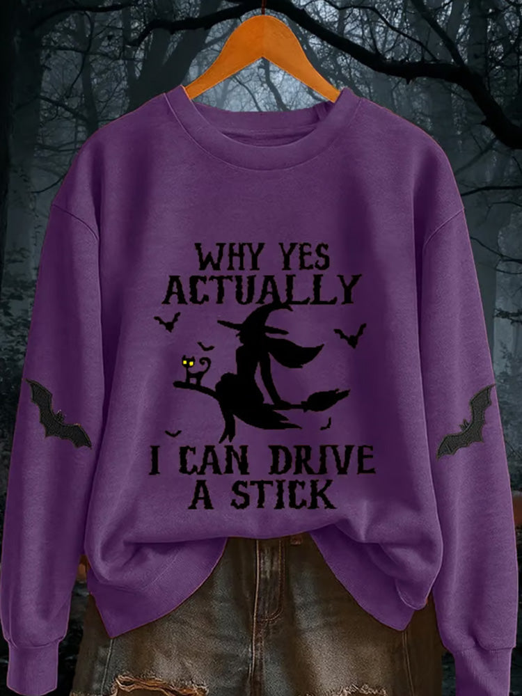 Women's Why Yes Actually I Can Drive A Stick Sweatshirt artswardrobe