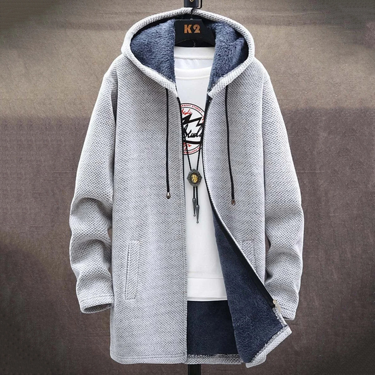 Men'S Plush Thick Knitted Sweater Coat Cardigan elevenforest