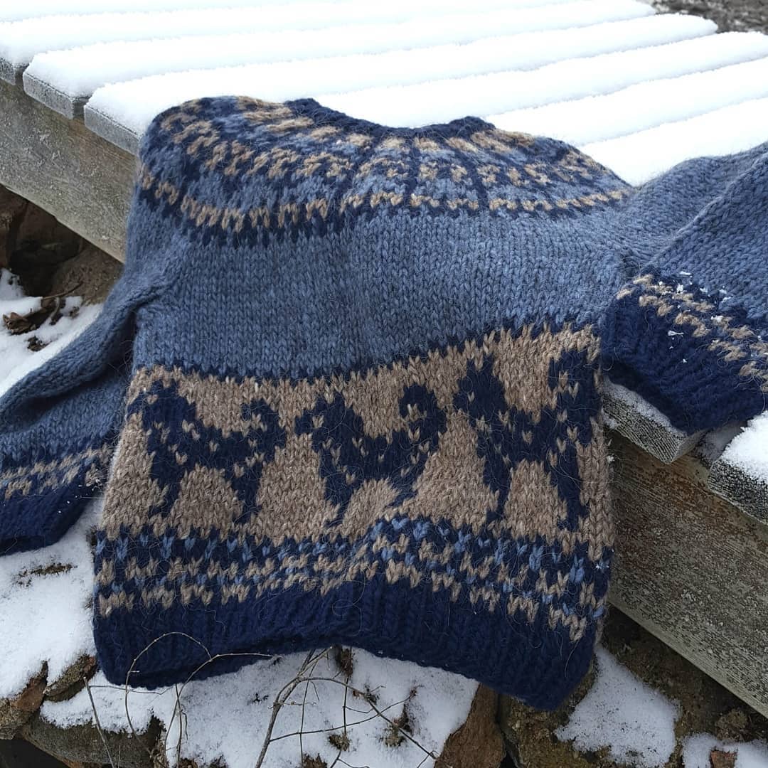 Vintage Warmth Knit Jacquard Icelandic Crew Neck Sweater(Unisex ) elevenforest