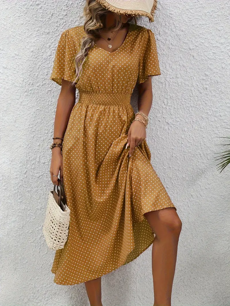 MW | Bedrucktes Casual-Kleid mit kurzen Ärmeln