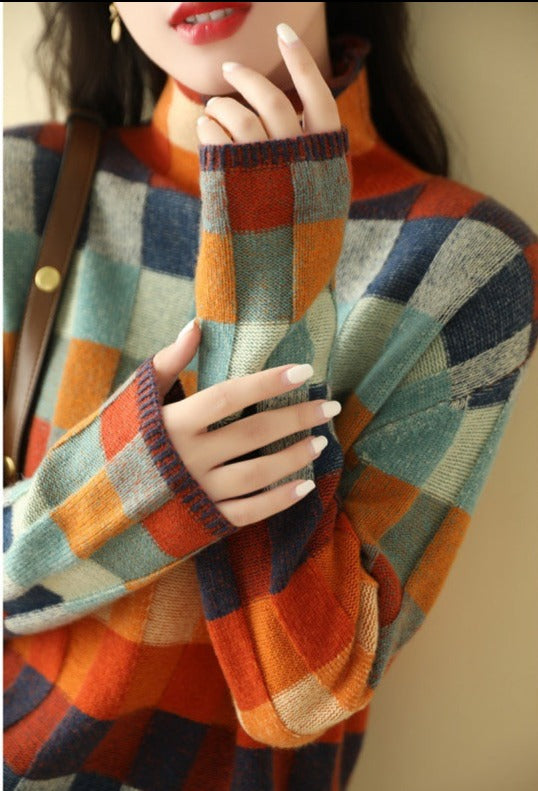 MW | Eleganter Print Rollkragenpullover