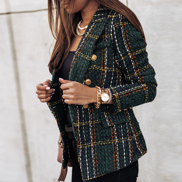 MW | Karierter Blazer mit zwei Reihen von Knöpfen