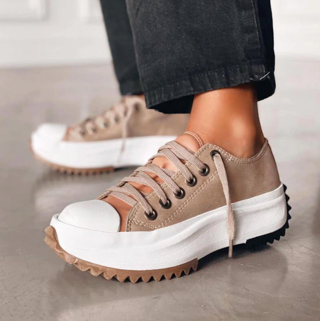 MW | Leder Plateau Schnürsneaker