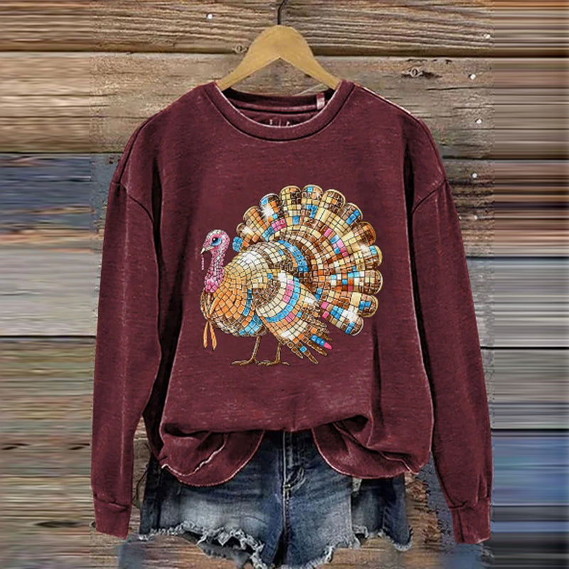 Comstylish Thanksgiving Ethnic Turkey Casual Sweatshirt