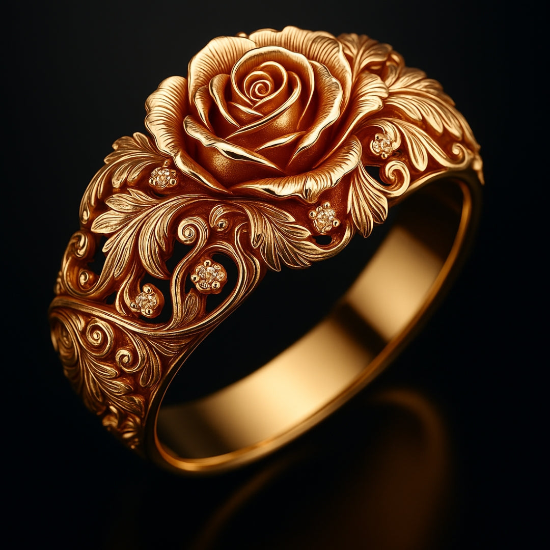 Zarte handwerkliche Gold Ring
