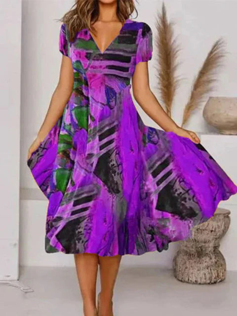 MW | Bohemian Sommerkleid mit V-Ausschnitt