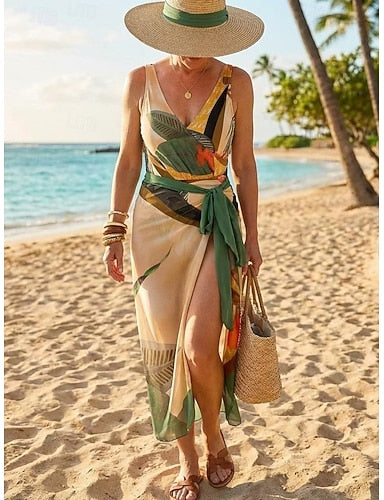 Swimwear One Piece Monokini Swimsuit Backless Tummy Control High Waist Slim Vacation Beach Wear V Neck Sleeveless Bathing Suits