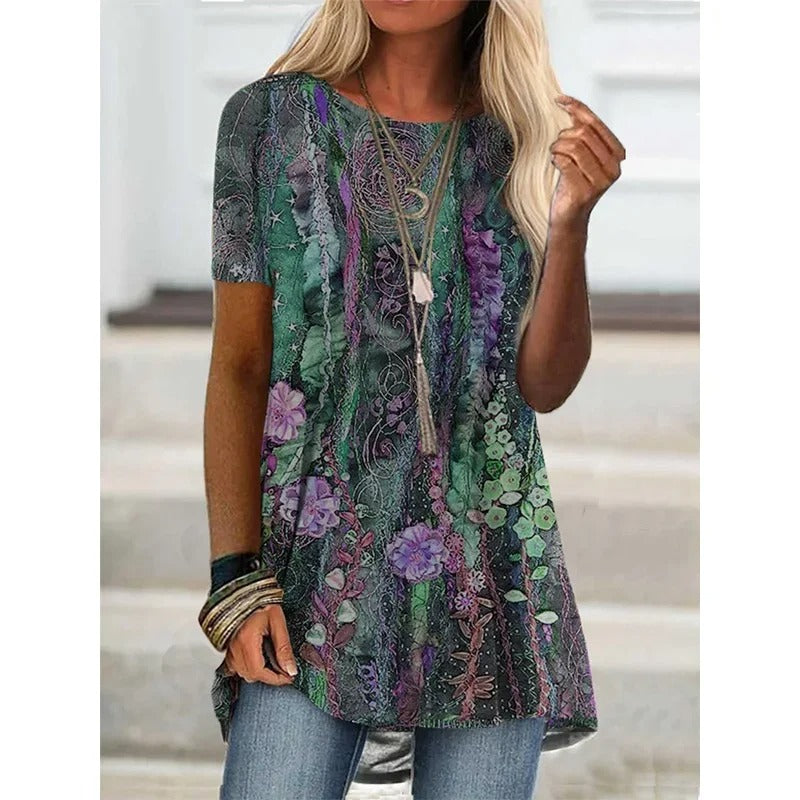 MW | Boho-inspiriertes bedrucktes Hemd