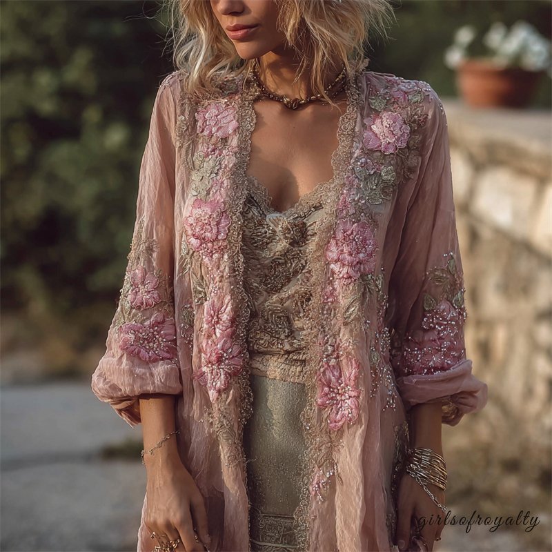 Eine Strickjacke im Vintage-Stil mit zarten zeitlosen Details