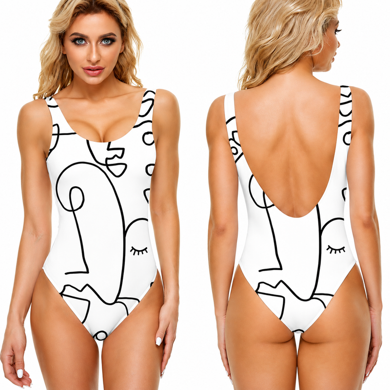 One Piece Swimsuit Slimming Monokini Backless Tummy Control High Waist Slim Vacation Beach Wear Graphic Animal Round Neck Sleeveless Bathing Suits