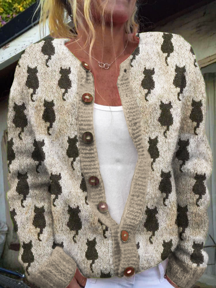 Zeitloser Vintage-Stil Strickjacke