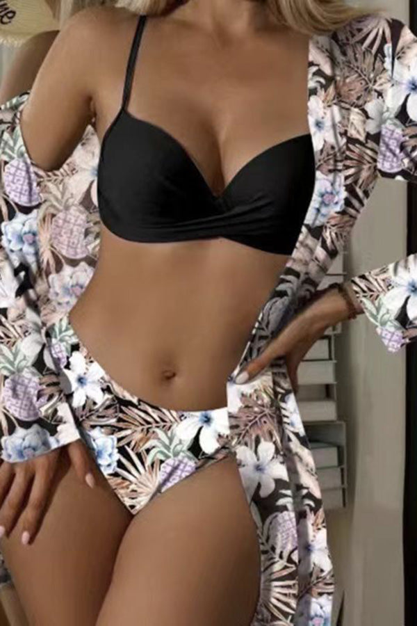 Juana® | Tropical Print Wrap Underwire Bikini With Cover-up