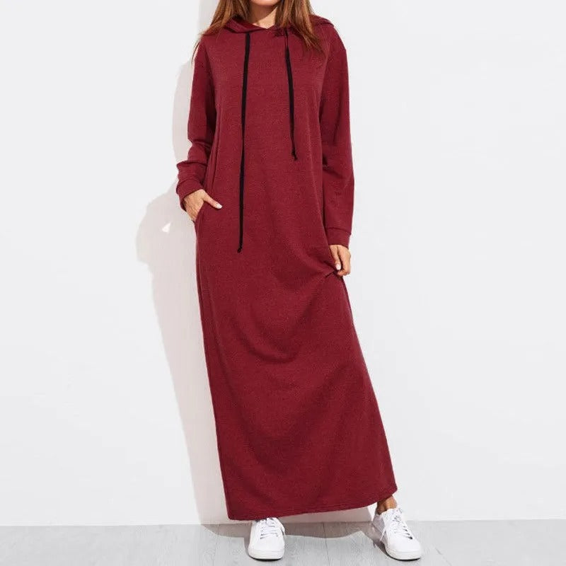 MW | Lässiges Maxi-Kleid mit Kapuze