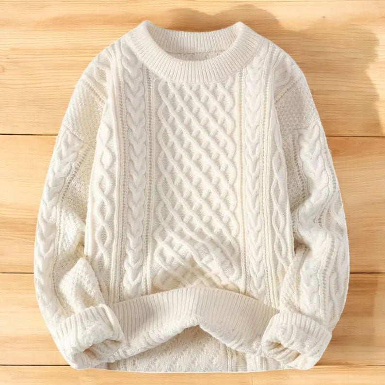 Cozy Autumn Winter Knit Sweater Loose Fit Vegan-Friendly Pullover Warmth Knitted Jacquard Unisex Sweater artswardrobe
