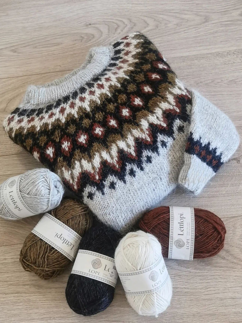 Wollmix-Rundhalspullover mit geometrischem Fair-Isle-Passenmuster