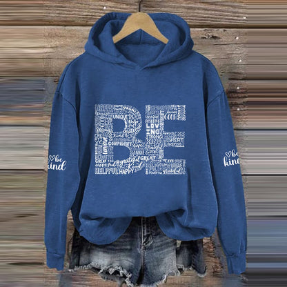 Comstylish Women's Be Kind Printed Casual Hoodie