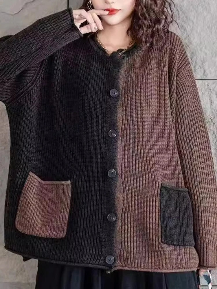 MW | Eleganter Strick-Cardigan mit Farbverlauf und Knöpfen