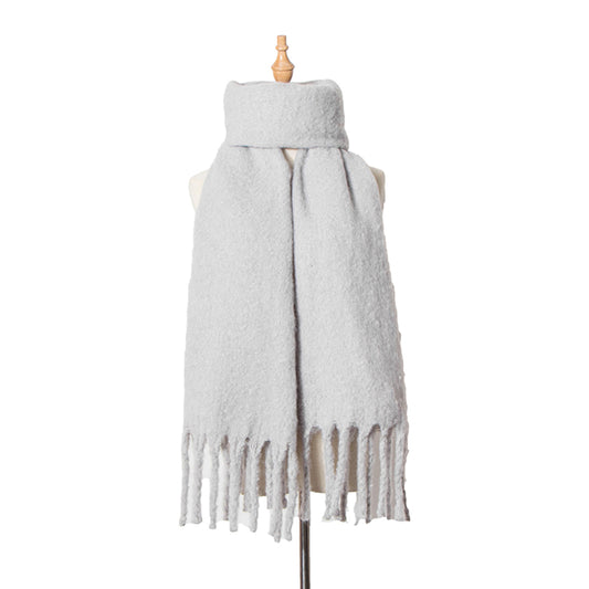 Vintage Thick Fringed Solid Color Scarf elevenforest