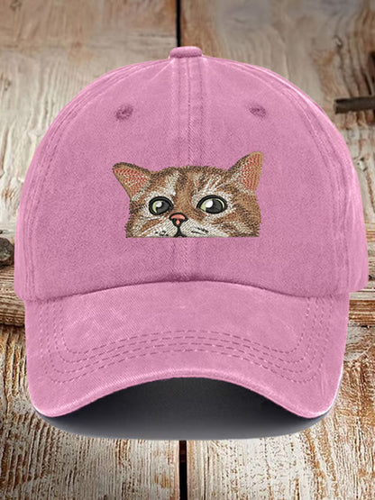 Comstylish Cute Cat Animal Print Vintage Baseball Cap