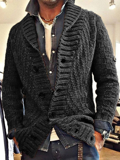 Men's Vintage Lapel Knit Sweater Cardigan elevenforest