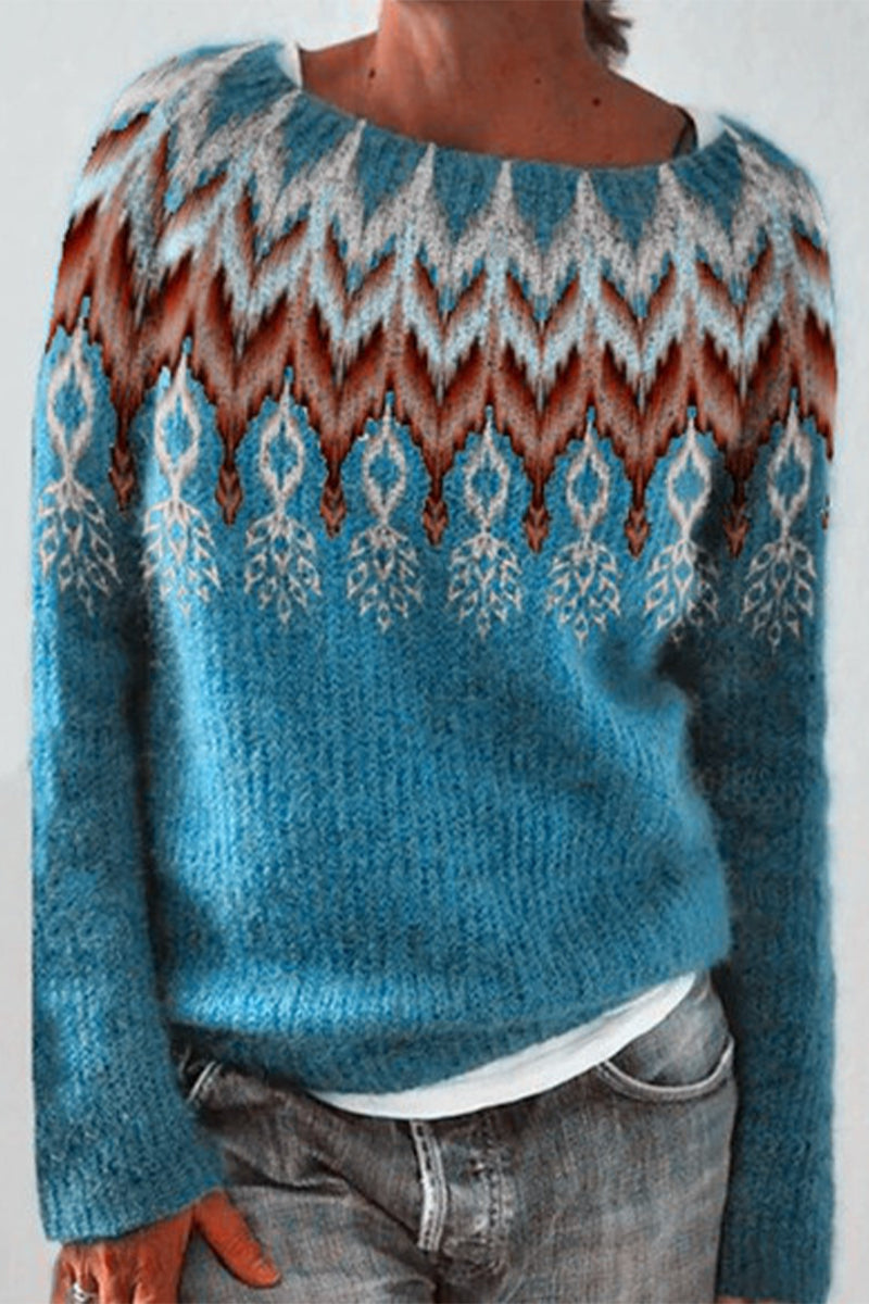 Baumwollpullover mit Vintage-Designs