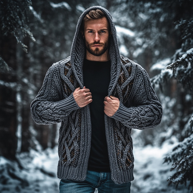 Durchdacht gestaltete Strickjacke