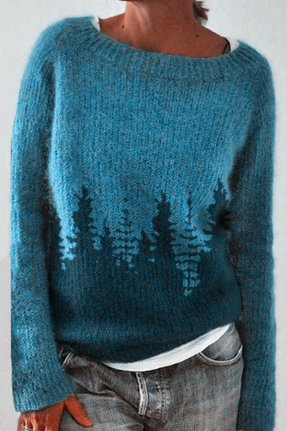 Baumwollpullover mit Vintage-Designs