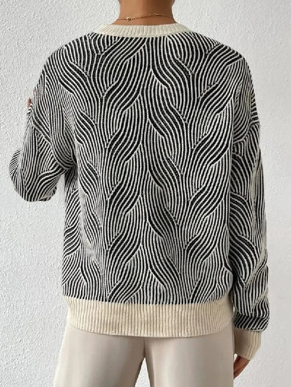 MW | Entspannter Pullover mit abstraktem Muster
