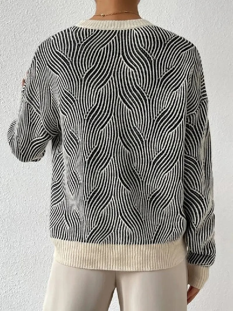 MW | Entspannter Pullover mit abstraktem Muster