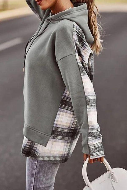 MW | Bequemes langärmeliges Patchwork-Sweatshirt