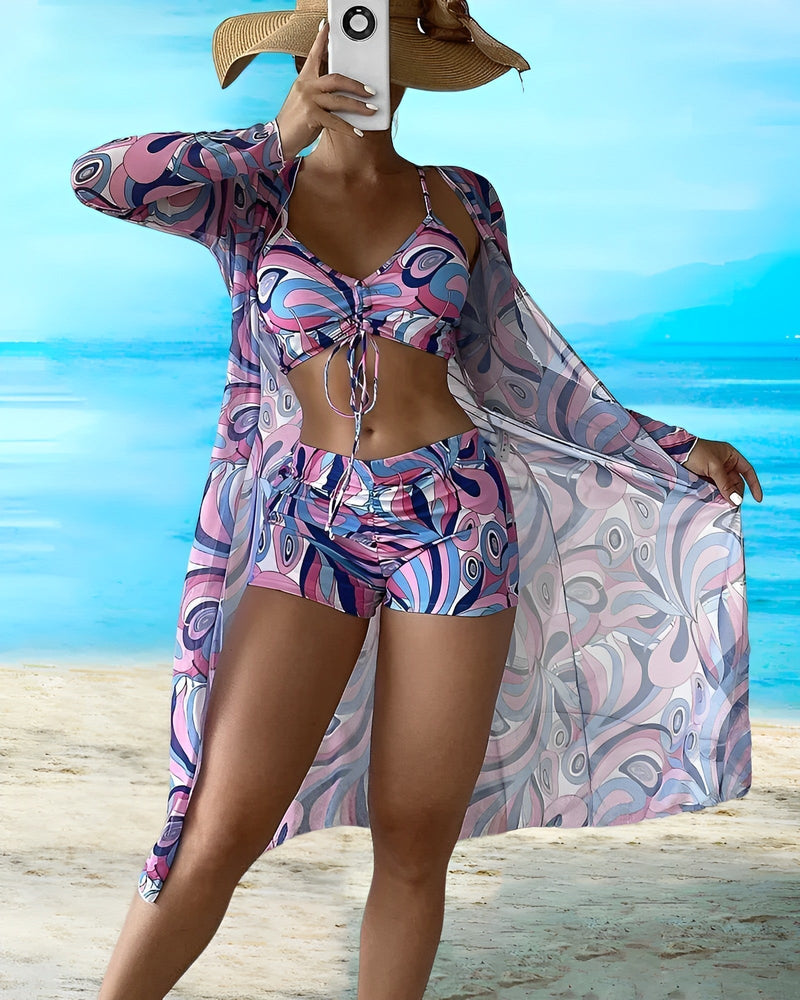 Bordesley® | Stylish 3 Piece Print Bikini Set