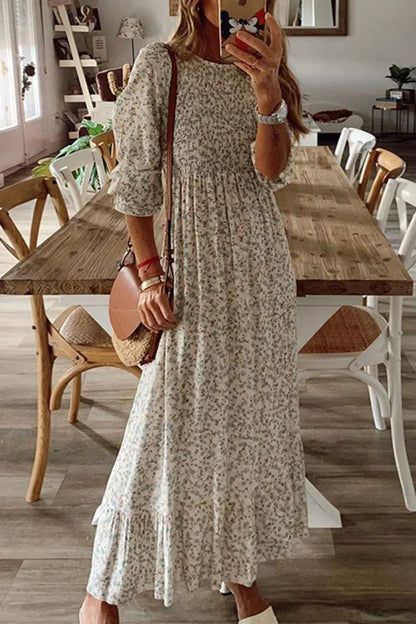 MW | Anna – Modische Street-Print-Patchwork-Kleider mit O-Ausschnitt und A-Linie