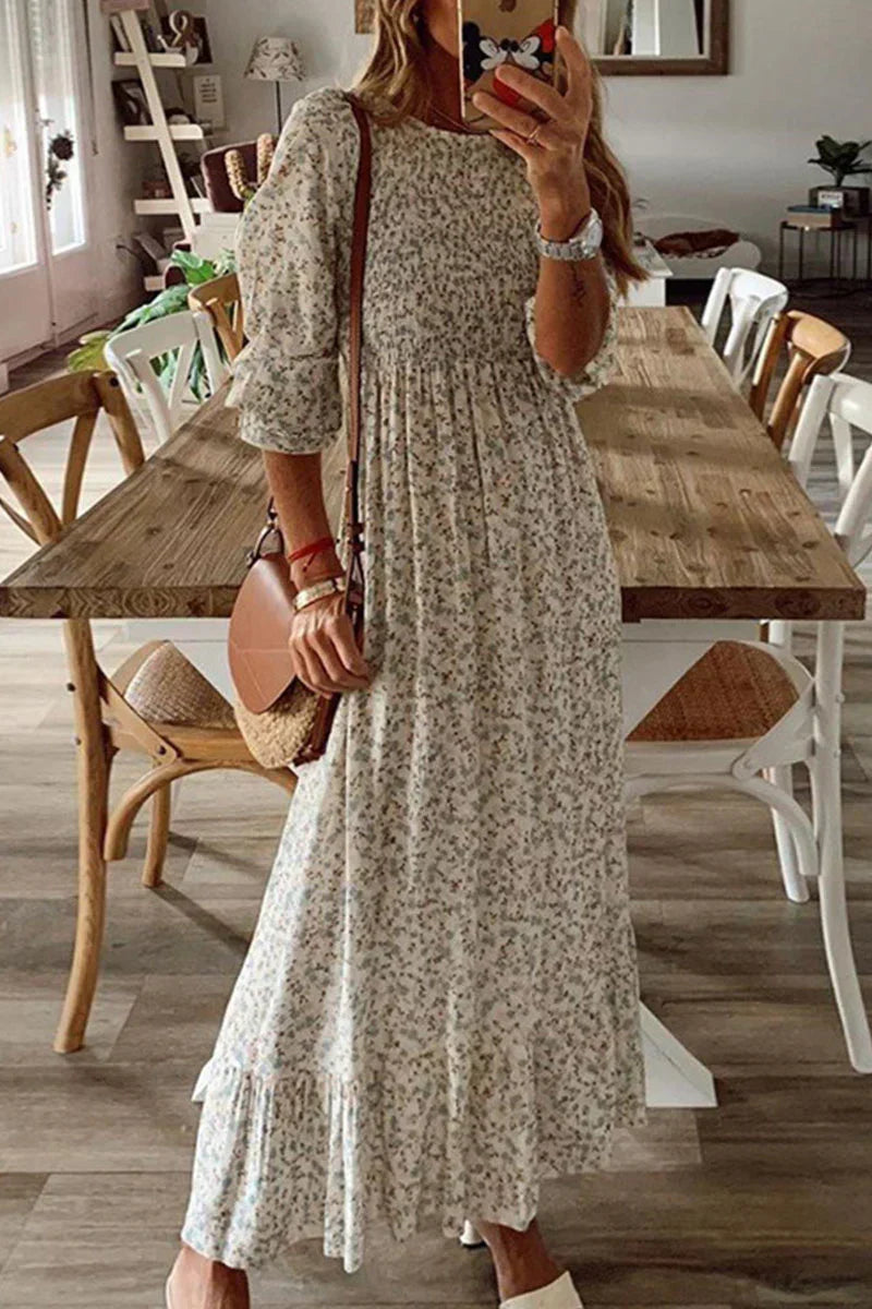 MW | Anna – Modische Street-Print-Patchwork-Kleider mit O-Ausschnitt und A-Linie