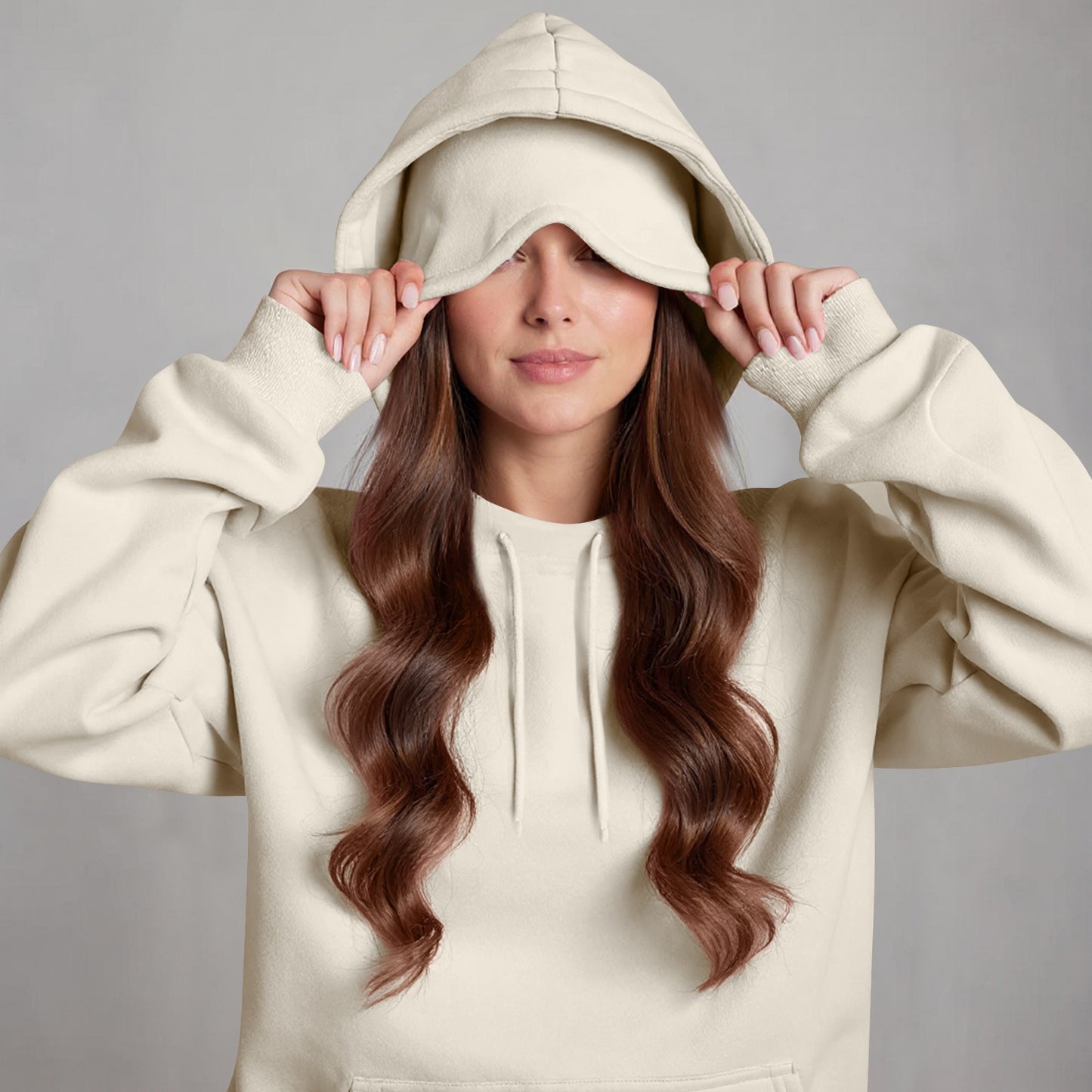 Comstylish Unisex Airplane Mode Travel Casual Cotton Blend Eye Mask Hoodie