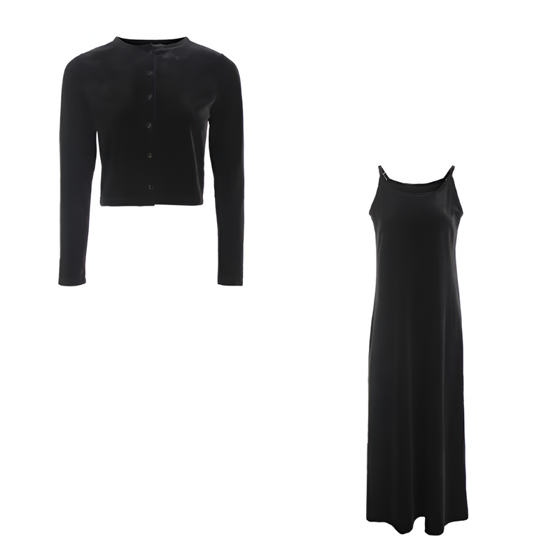 MW | Elegantes Set aus Samtweste und Gürtelkleid
