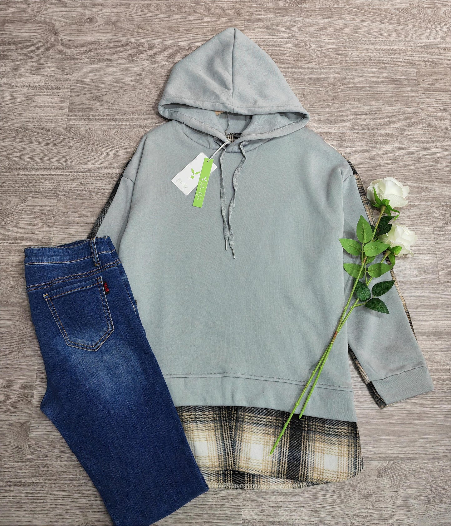 MW | Bequemes langärmeliges Patchwork-Sweatshirt