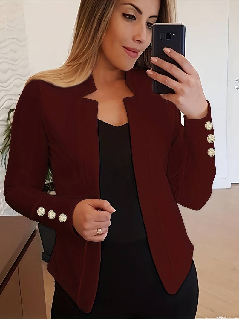 MW | lässiger Blazer mit langen Ärmeln und Knöpfen