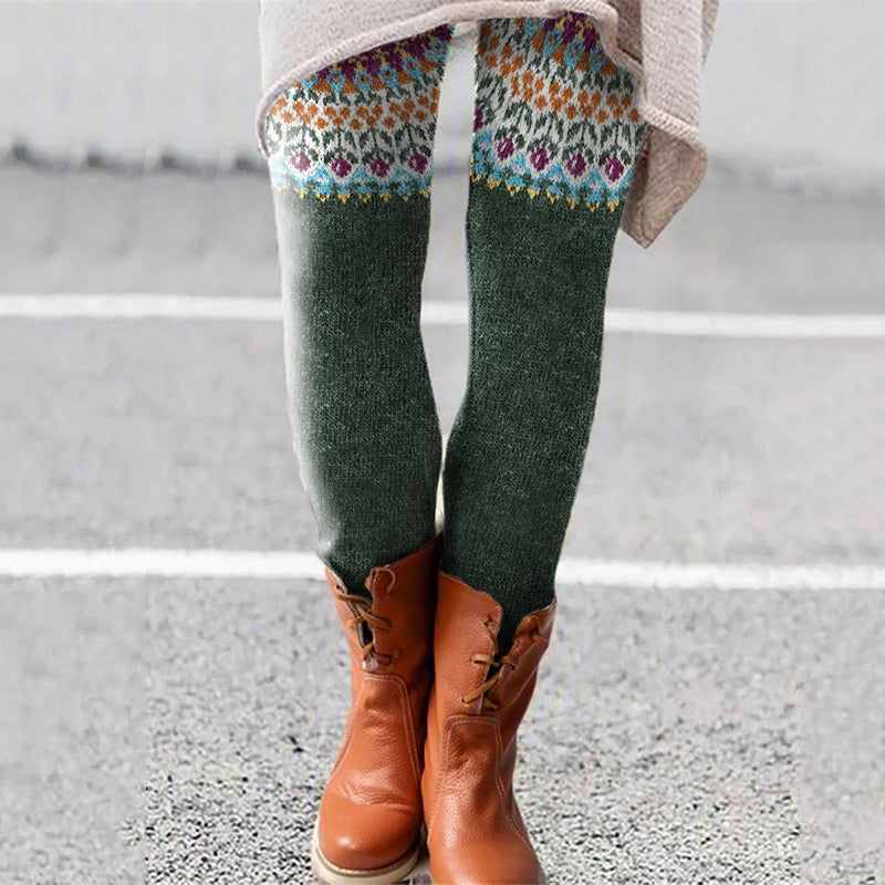 Vintage Icelandic Pattern Casual Leggings elevenforest
