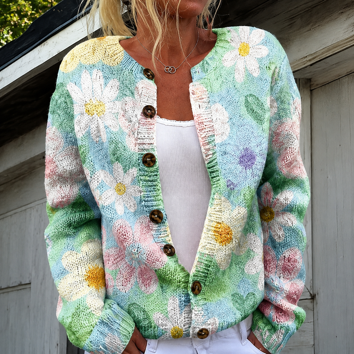 Elegant gestaltete Strickjacke