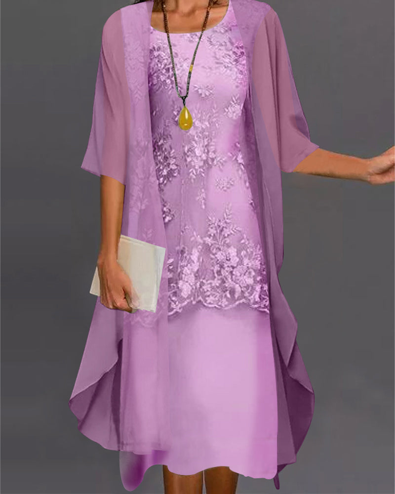 MW | Elegantes, zweiteiliges Chiffonkleid