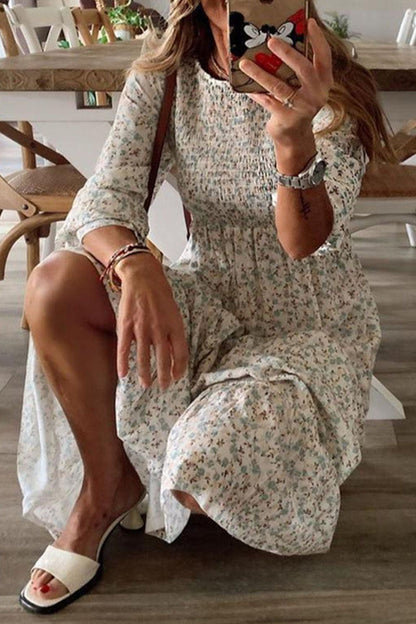 MW | Anna – Modische Street-Print-Patchwork-Kleider mit O-Ausschnitt und A-Linie