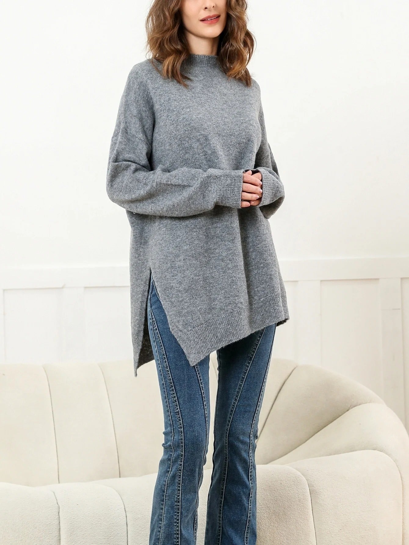 MW | Eleganter Pullover mit Seitenschlitzen