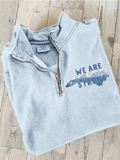 Comstylish We Are North Carolina Strong Zip Up Cozy Sweatshirt