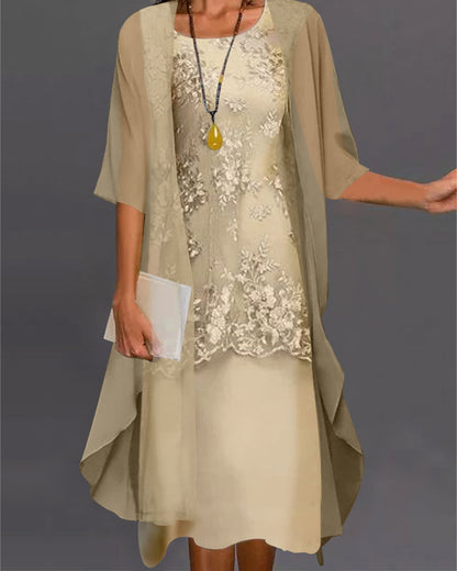 MW | Elegantes, zweiteiliges Chiffonkleid