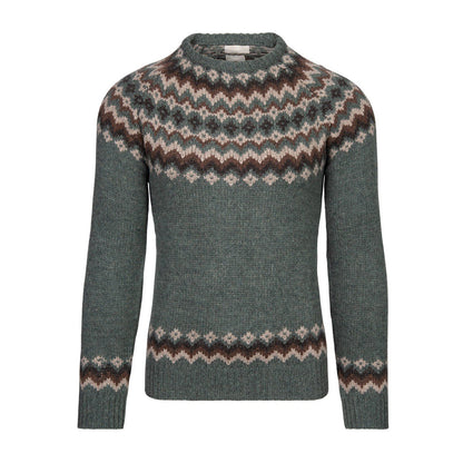 Vintage Lambswool Knit Jacquard Crew Neck Sweater（Unisex） elevenforest