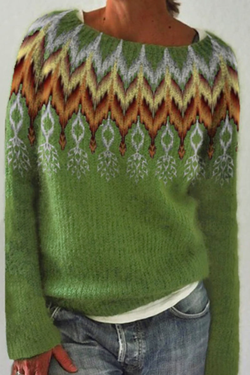 Baumwollpullover mit Vintage-Designs