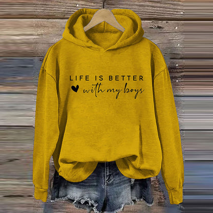 Comstylish Life is Better With My Boys Hoodie