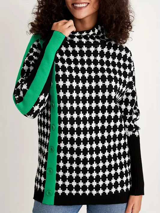 MW | Rollkragenpullover mit Allover-Muster