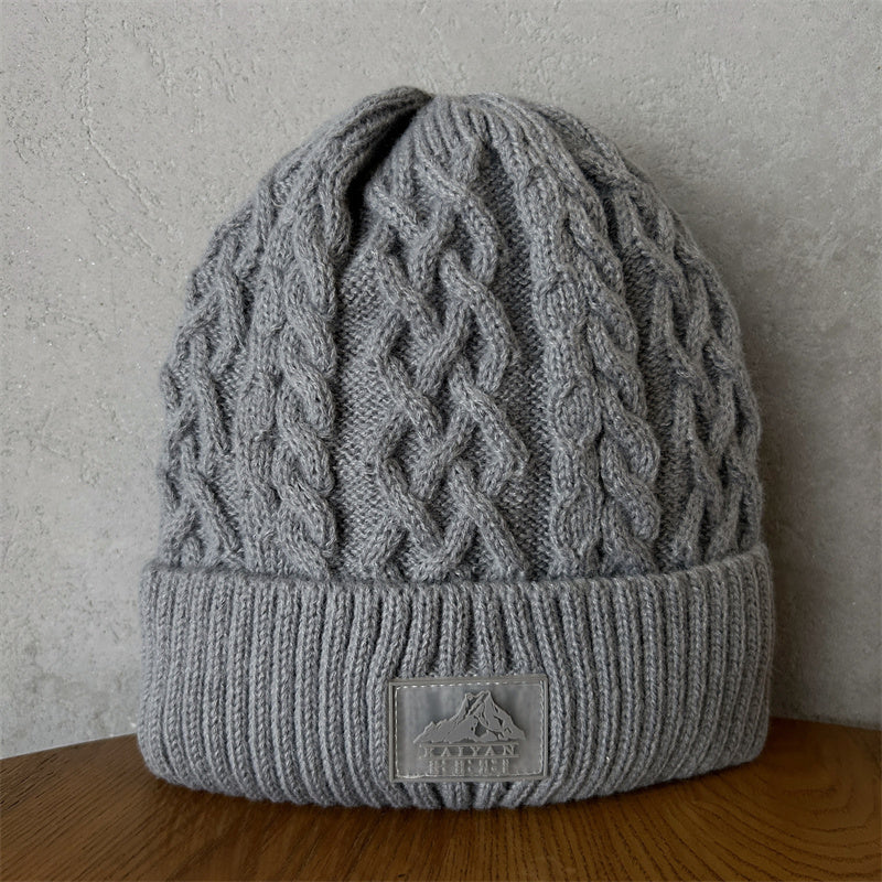 Unisex Thick Needle Wool Mountain Embroidery Knitted Hat artswardrobe